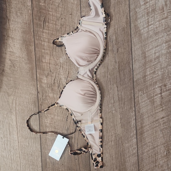 Shade & Shore Pleated Front Bralette Bikini Top - Animal Print - Picture 6 of 7